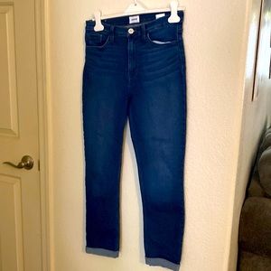 Hudson Jeans , dark blue , worn 3 times , slight stretch , slightly cropped